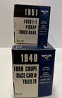 Ertl Wix 1940 Ford Coupe Race Car   Trailer And 1951 Ford F-1 Truck Bank Set