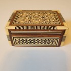 Wooden Handmade Mosaic Trinket Box Inlay Mother Of Pearl Made In Egypt 