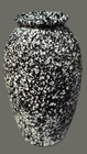 Vintage Art Deco Style Speckled Ceramic Black   White Vase