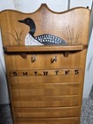 Vintage Wooden Perpetual Calendar Wall Hanging  Painted Loon 19x11
