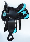 Western Cordura Trail Barrel Pleasure Horse Saddle Bridle Black 4998