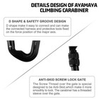 30kn Climbing Caving Carabiner Clip Heavy Duty Aluminum D Shape Screwgate Hook 