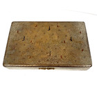 Vintage Silver-plate Card Cigarette Stash Box Embossed Silverplate Wood Lined