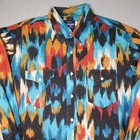 Wrangler Western Shirt Xl 17-17 1 2 Multicolor Ikat 100  Cotton Long Sleeve