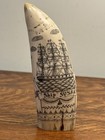 Vintage Replica Scrimshaw Whale Tooth Whaling Ship Liberty Eagle Patriotic