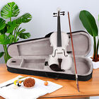 4 4 Full Size Electric Violin Set - Solid Wood  Strings  Rest  Tuner  Eq   White