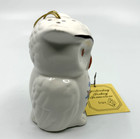 Vintage Hanging White Owl Air Freshener     Made In Taiwan With Tags