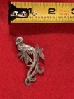 Vintage Quetzal Bird Brooch Pin 900 Silver 2in Metal Animal Jewelry