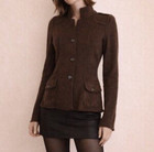 Banana Republic Alpaca Wool Blend Knit Button Blazer Jacket Pockets Brown S