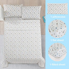 Kids Twin Bed Sheets     Space Rocket Print Bedding Set  White