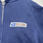 Vintage Usps United States Postal Service Zip Up Hoodie Navy Blue M Made In Usa
