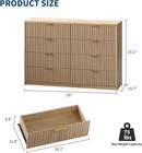 55  Wide 8-drawer Fluted Dresser  Large Capacity Chest Of Drawers  For Bedroom
