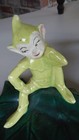 Vintage Mcm Gilner California Pottery Pixie Elf On Leaf Holiday Trinket Dish Euc