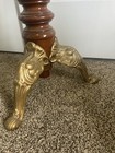 Vintage Wood Piano Stool Organ Victorian Red Felt Seat Antique Steel Ball Feet
