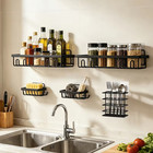 6pc Bathroom Shower Caddy Set No Drill Toilet Paper Soap Toothbrush Holder Rack