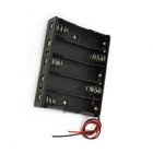 5-aa Slots Battery Spring Clip Holder Case Plastic Storage Box Flat   Wires 7 5v