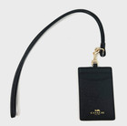 Coach Black Crossgrain Leather Lanyard - Id 2 Credit Card Case Wallet 57311