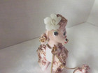 Vintage 50 s Pink W gold Spaghetti Poodle   Puppies With Chains Figurines Japan