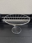 Harry Bertoia Style Chrome Metal Twisted Wire Basket Vintage Mid-century Mcm