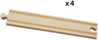 Brio World 33341-4 Piece Long Straight Wooden Train Tracks   Expandable   Com   