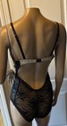 Free People Women   s No Trace Lace Plunge Neck Bodysuit Top Camisole Black Nwt