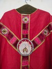 Vintage Silk   Metal Thread Church Chasuble Vestment  Christian Embroidery A37