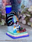 Tiny Day Of The Dead Altar Frida Catrina Candlestick Clay Handmade Mexican Folk