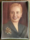 Vintage Eva Peron Evita Portrait Poster Picture Industria Argentina
