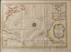 1746 Bellin Carte Ocean Occidental Atlantic Chart Antique Map Hand Color French