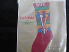 Nos Bucilla Carnival Christmas Stocking Kit  7862 To Knit - Sealed - 23-1 2  L