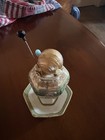 Antique Nippon Hat Pin Holder Attached To A Tray dish With Pins -circa 1900-1920
