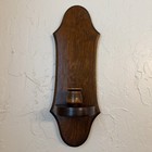 Pair Of Vintage Wooden Wall Sconces Candle Holders Clear Hobnail Glass Votives