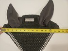 Equine Couture  size Full  Dark Charcoal Fly Bonnet With Crystals   Rope