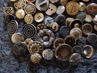 Lot  70    goldtone And Silvertone Metal Vintage Old Buttons Various Crafts