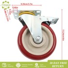 4 Pack 5 Inches Caster Wheels Locking Casters With Brake Swivel Plate Casters