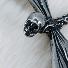 Martha Rotten Skull Faced Dragonfly W  Skeleton Spine Pewter Gothic Lapel Pin