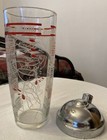 Vintage Glass Bar Set - Cocktail Shaker  Shot Glasses   Condiment Bowl