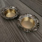 Antique Victorian Gorham Leaf Scroll Sterling Silver Pair Nut Dishes Salt Cellar