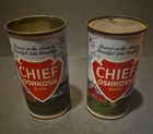 1950 s Chief Oshkosh Flat Top Beer Cans   2 