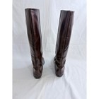 Ascot 1908 Tall Riding Boots Brown Leather Horse Crest Patch Size Eu 39