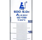 Eisco Labs 500ml Graduated Cylinder  Class A - Blue Graduations  Hexagonal Base