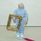 Miniature Elegant Gold Resin Frame  large   7  Dollhouse Miniatures 1 12 Scale