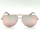Quay High Key Aviator Sunglasses Gold Metal Designer Fashion Frame Mirror Lenses