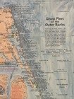 Vtg 1970 Ghost Fleet Of The Outer Banks National Geographic Poster Board 11x20