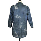 Cut Loose Tunic Blouse Womens Sz L Blue Button Front Long Sleeve Usa Boho Artsy