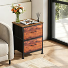 Nightstand End Table Side Table With 2 Fabric Drawers Bedside Table For Bedroom