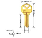 50pcs Kw1 Brass Key Blanks
