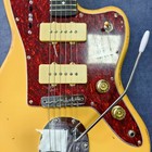 Vintage Yellow Jaguar Electric Guitar Chrome Hardware P90 Pickups Us Ship