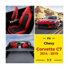 Seat Covers For Chevrolet Corvette C7 2014-2019 - Leather Black red