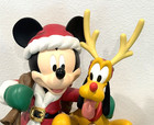 Disney Magical Big Fig Mickey Mouse   Pluto Christmas Happy Holidays Figurine